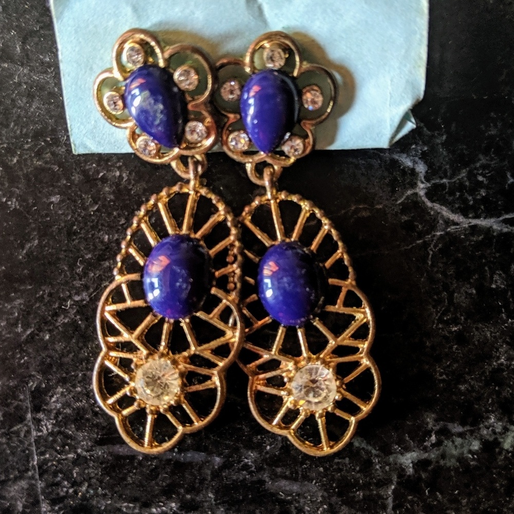 Charming Charlie's Gold & Purple Earrings